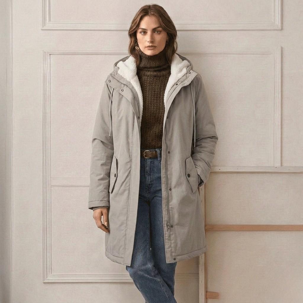 Claire | Parka Élégante Longue Doublée Polaire