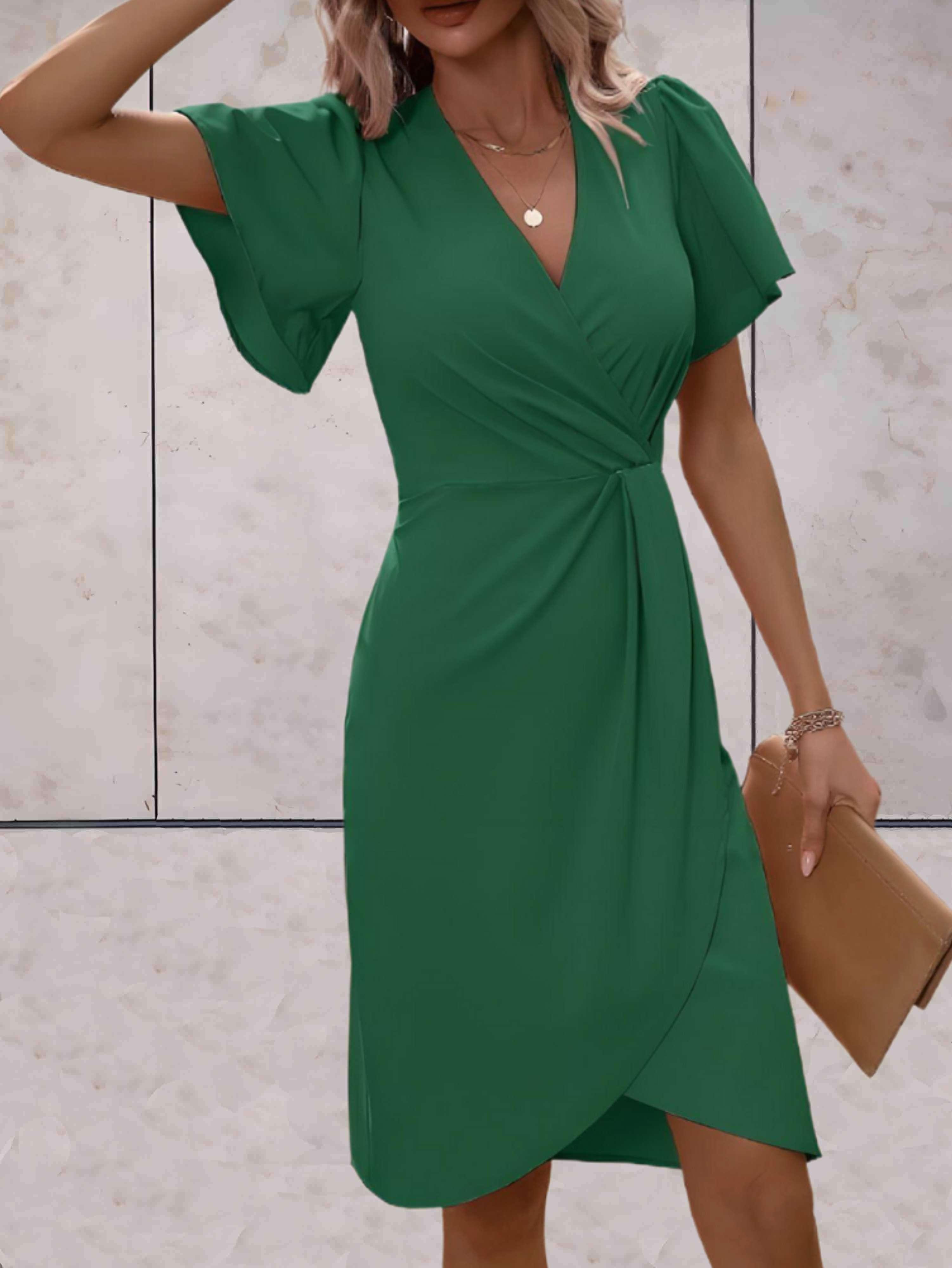 Caroline - Robe Midi Portefeuille Élégante