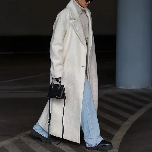 Élodie | Manteau Élégant Ample Laine