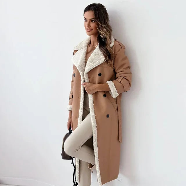 Pascale - Manteau Chic Long en Cuir