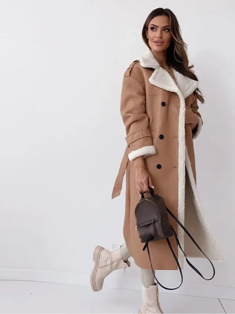Pascale - Manteau Chic Long en Cuir