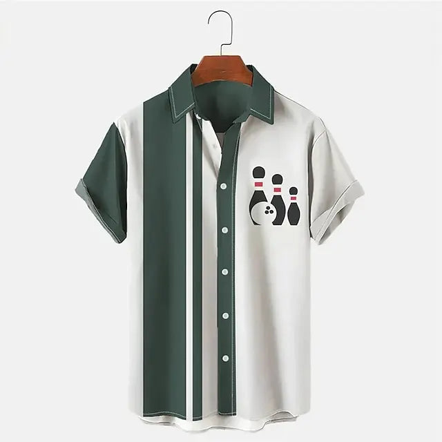 Casper - Polo avec imprime de bowling - Coupe décontractée - Polo pour hommes-5