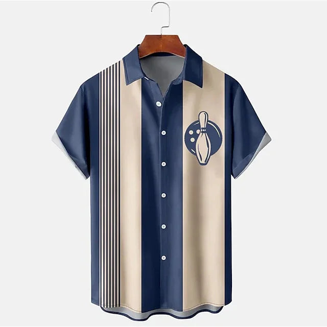 Image variante pour Casper - Pol shirt avec imprimé bowling - Coupe relaxée - Polo pour hommes-5