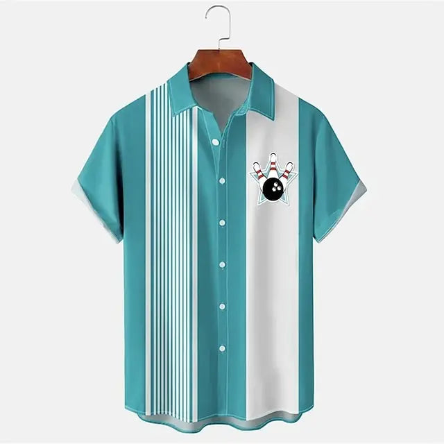 Casper - Polo-shirt avec imprimé de bowling - Coupe décontractée - Polo pour hommes-3