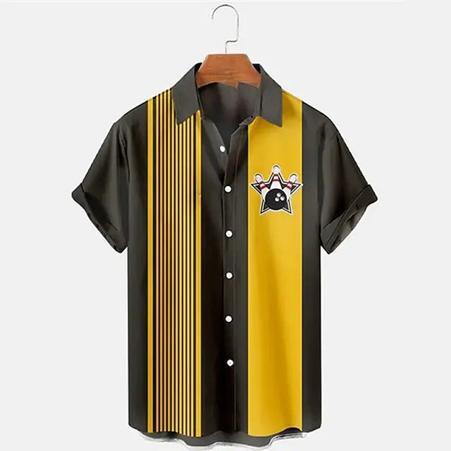 Casper - Poloshirt avec impression de bowling - Coupe relaxed - Polo pour hommes - 4
