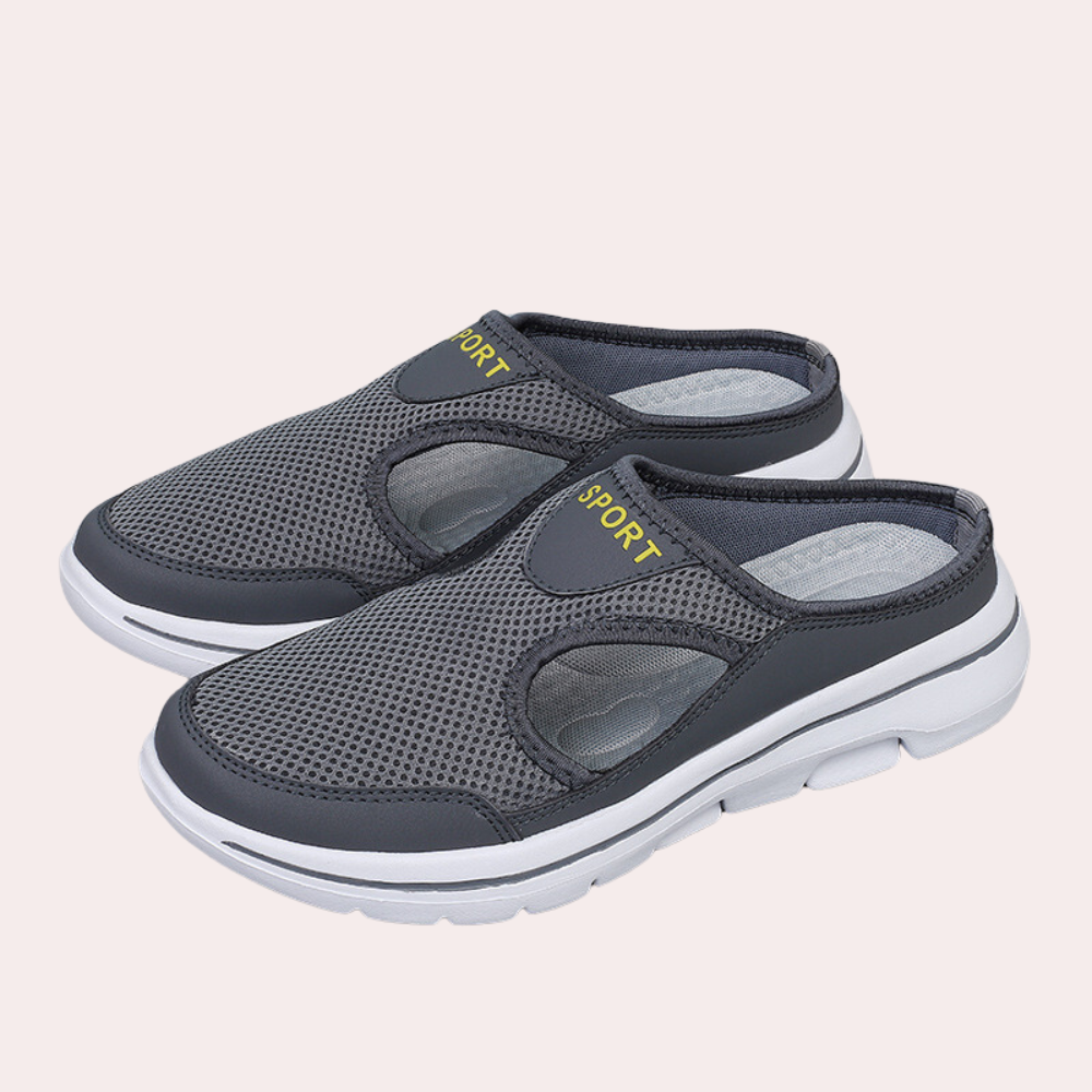Chaussons pour hommes - Maillage respirant - Soutien orthopédique - Noir-1