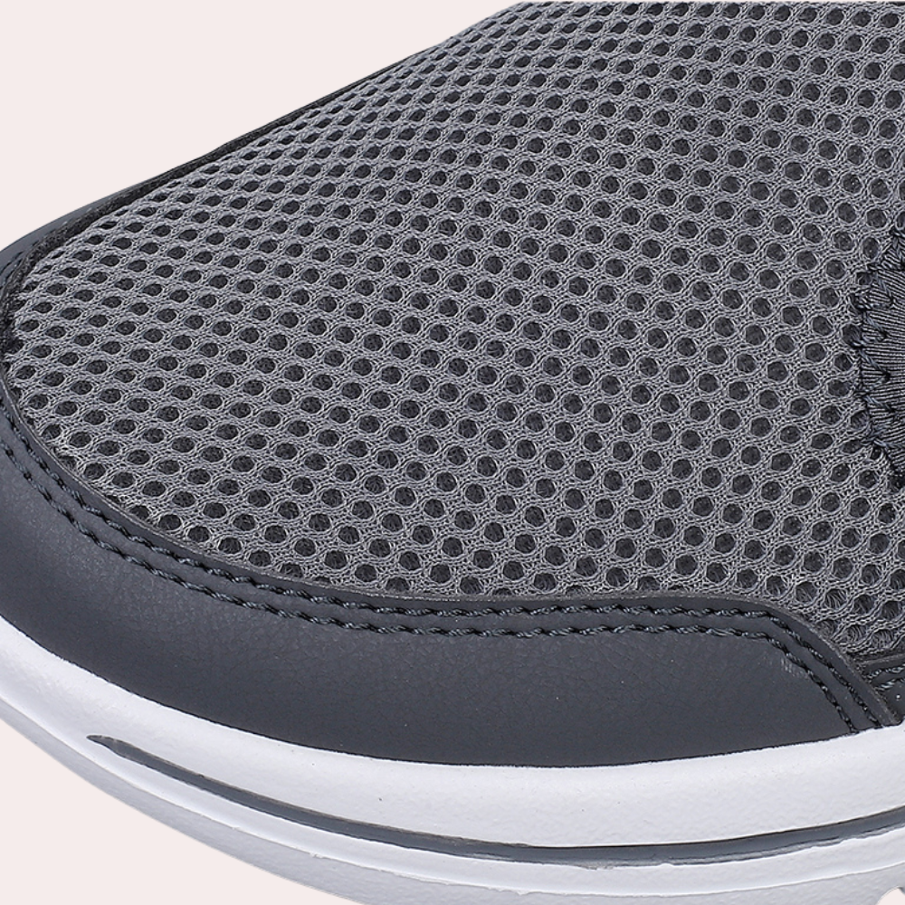 Chaussons pour hommes - Maille respirante - Support orthopédique - Noir-3