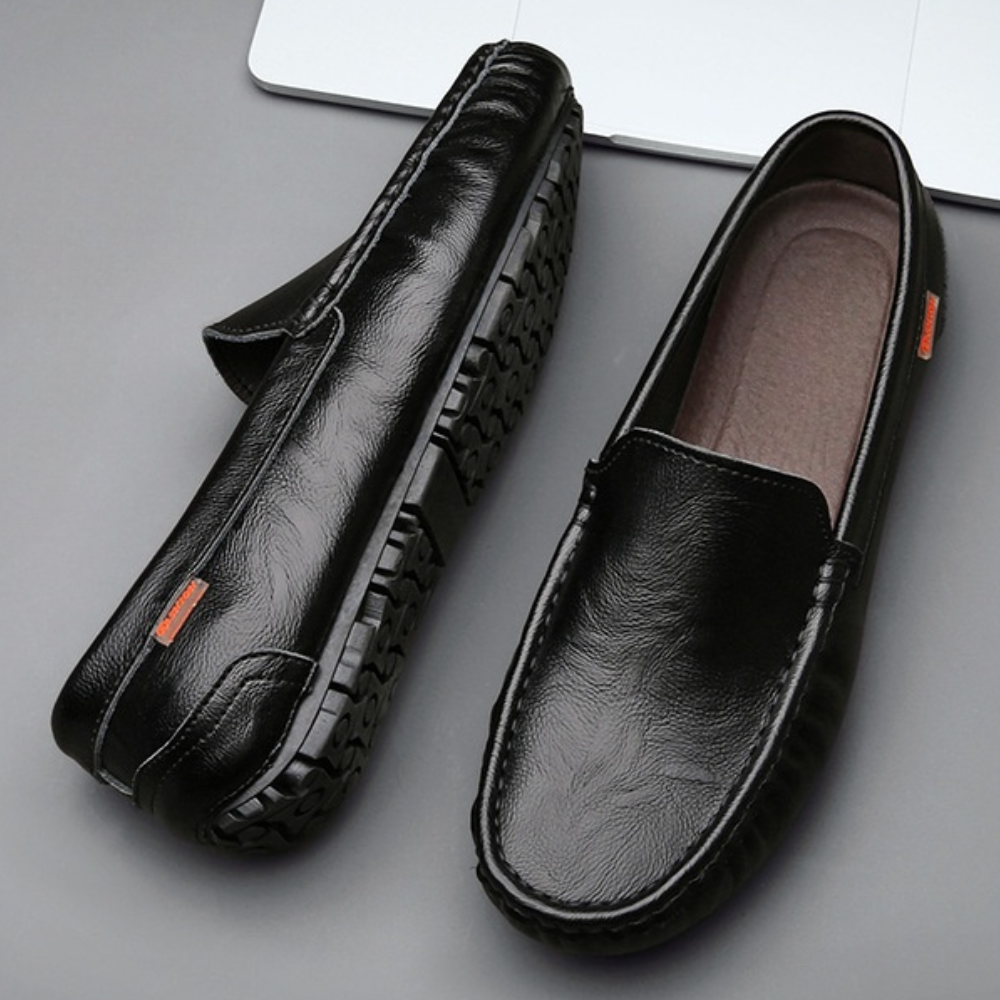 Mocassins pour hommes - Cuir marron - Slip-on confortable - Design intemporel-3