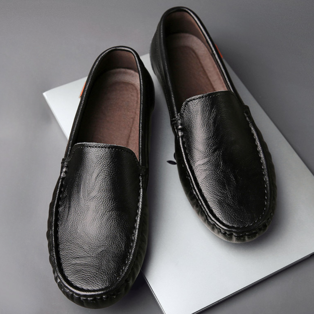 Mocassins pour hommes - Cuir marron - Chaussures à enfiler confortables - Design intemporel-2