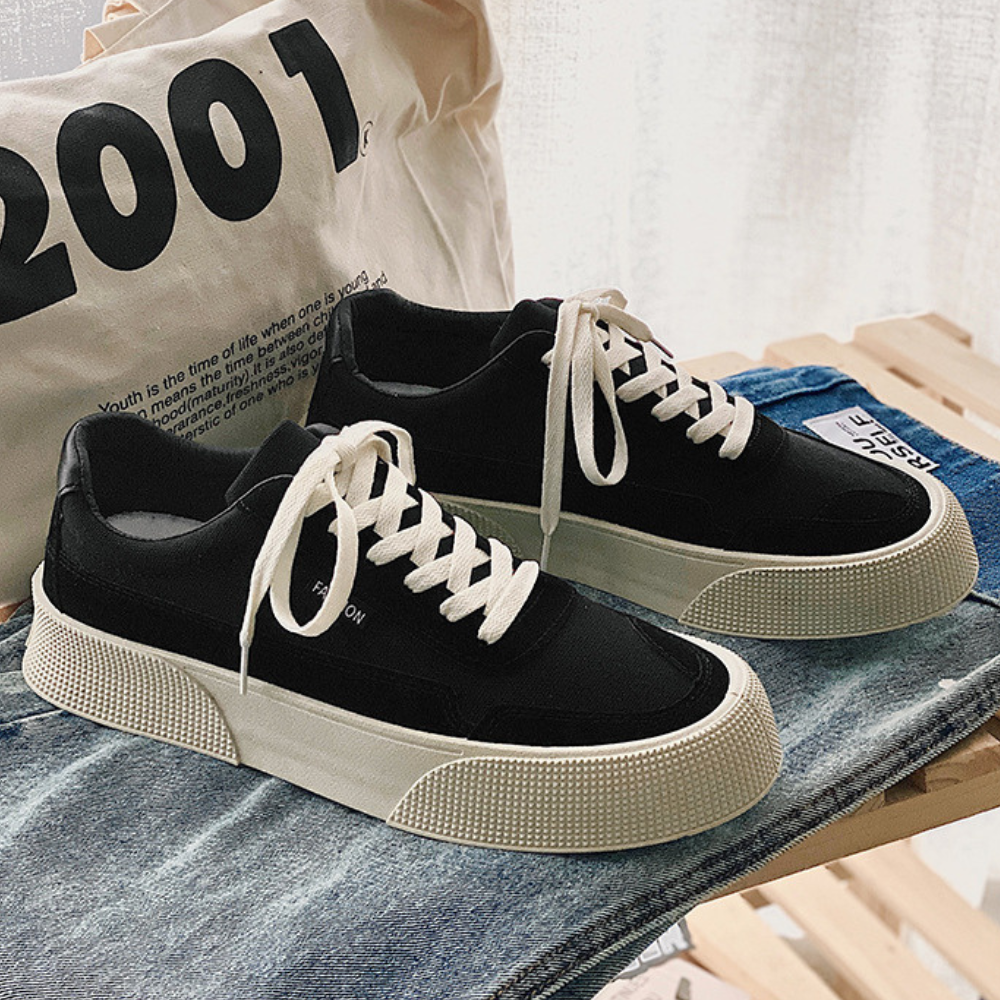Baskets pour hommes - Design tendance - Ajustement décontracté - Vert, Blanc, Noir-2
