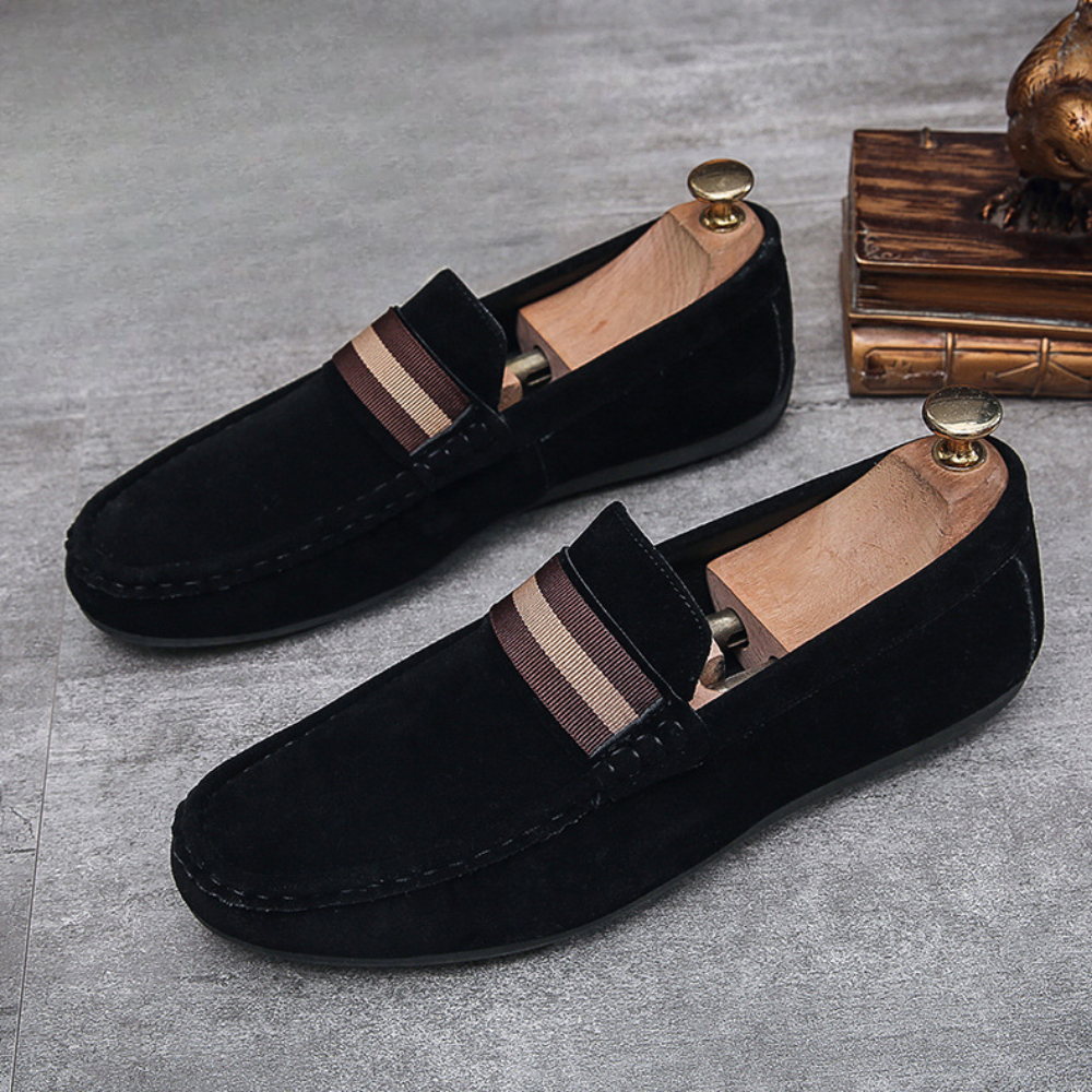 Mocassins pour hommes - Slip-On Luxe - Confortable & ĂlĂ©gant - Noir-2