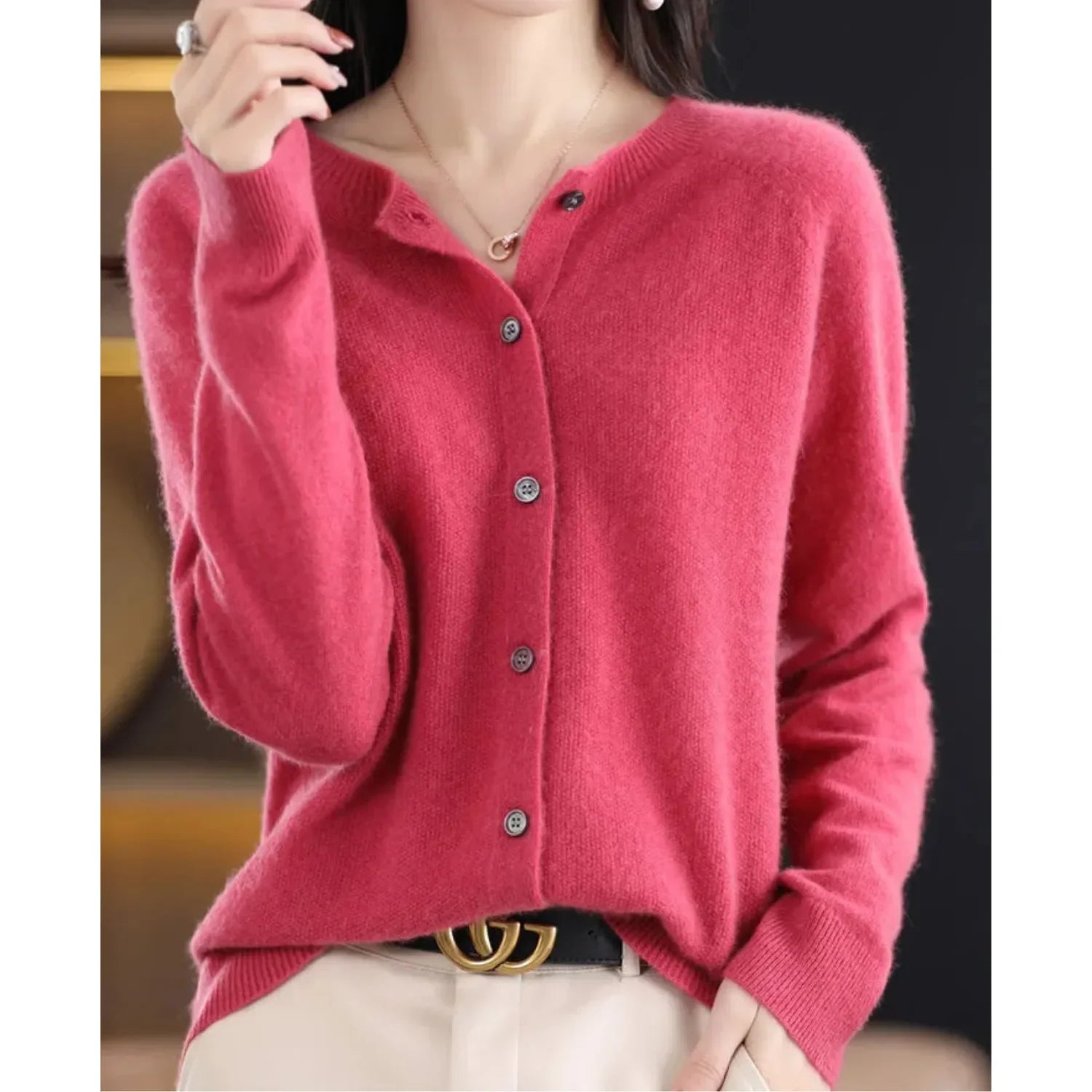 Delphine - Gilet Élégant Maille Boutonné