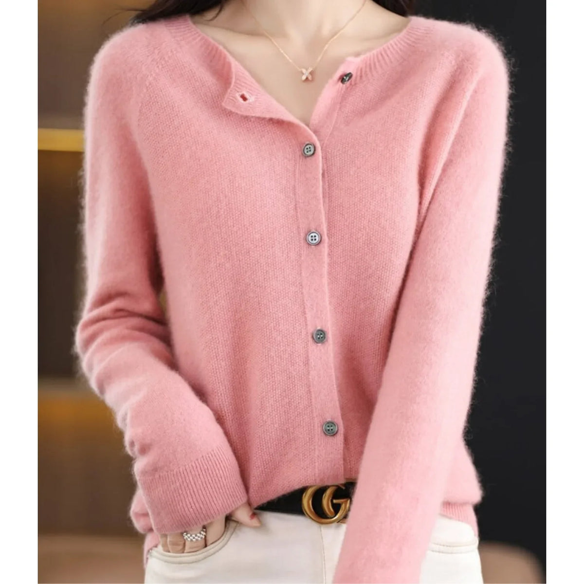 Delphine - Gilet Élégant Maille Boutonné