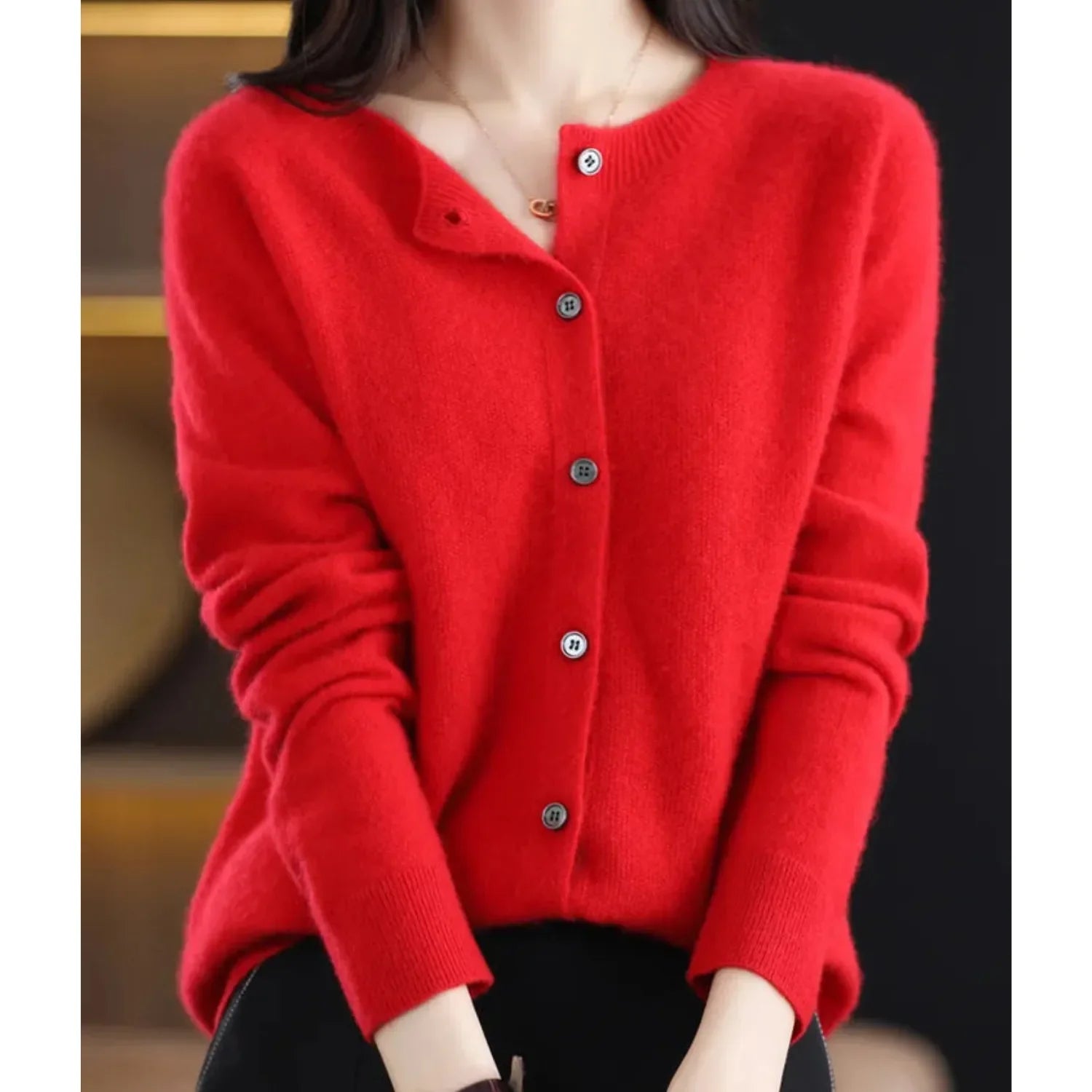 Delphine - Gilet Élégant Maille Boutonné
