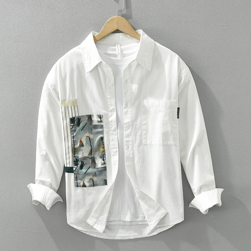 Jeroen - Chemise Patchwork DĂ©contractĂ©e - ĂlĂ©gant - Hommes-2