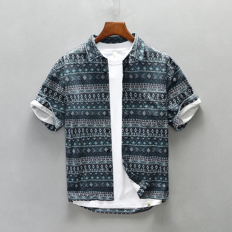 Jeroen - Chemise Vintage Imprimée - Confortable - Homme-1