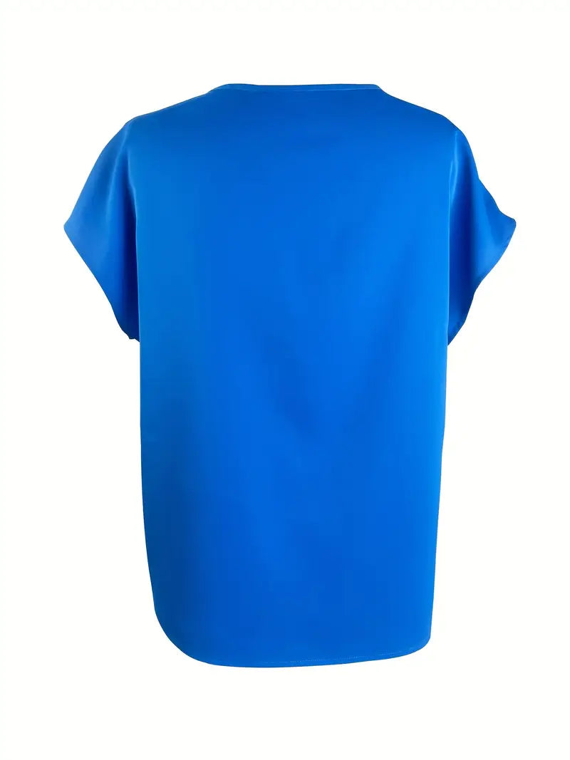 Top Femme Col V Manches Courtes Fluide - Celina