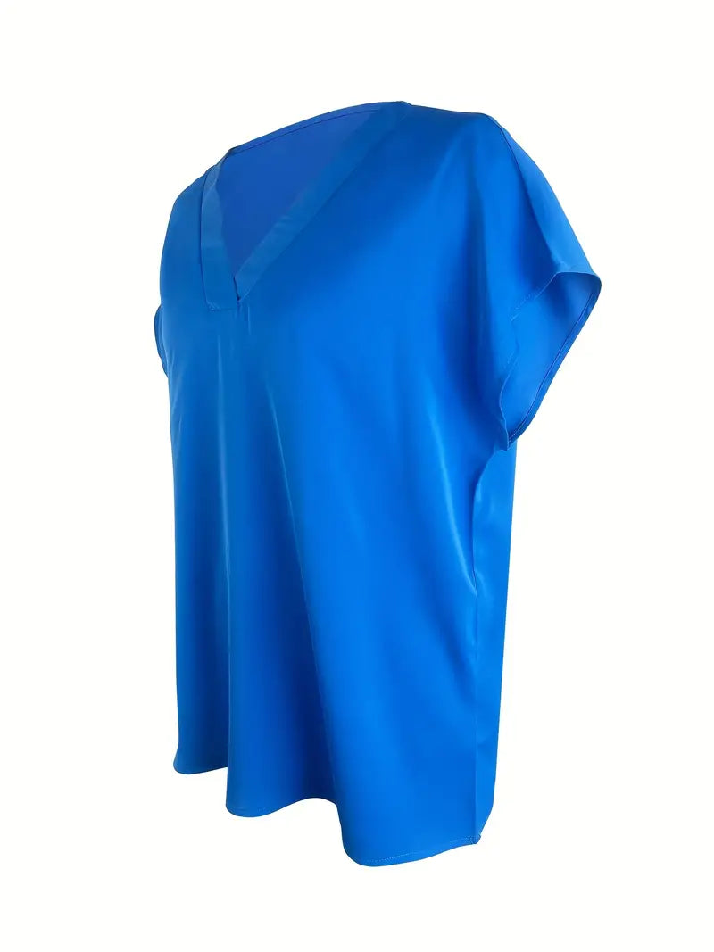 Top Femme Col V Manches Courtes Fluide - Celina