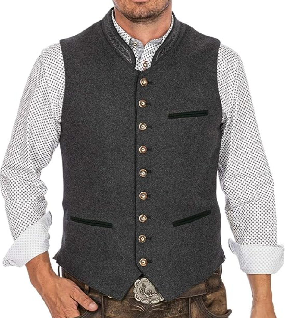 Gabriel – Gilet Décontracté Pour Homme Avec Boutons, Polyvalent Et Chic