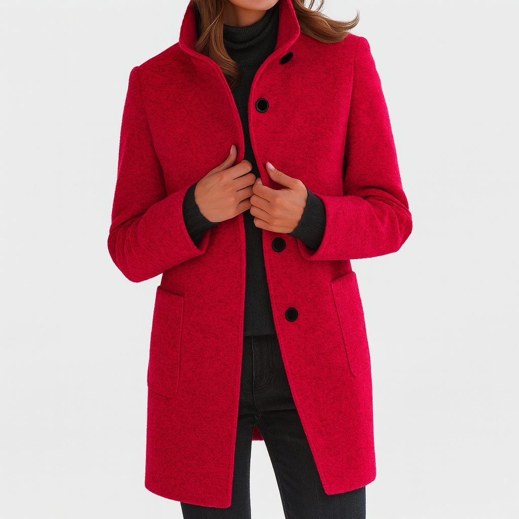 Anne | Manteau Chic Laine Col Montant