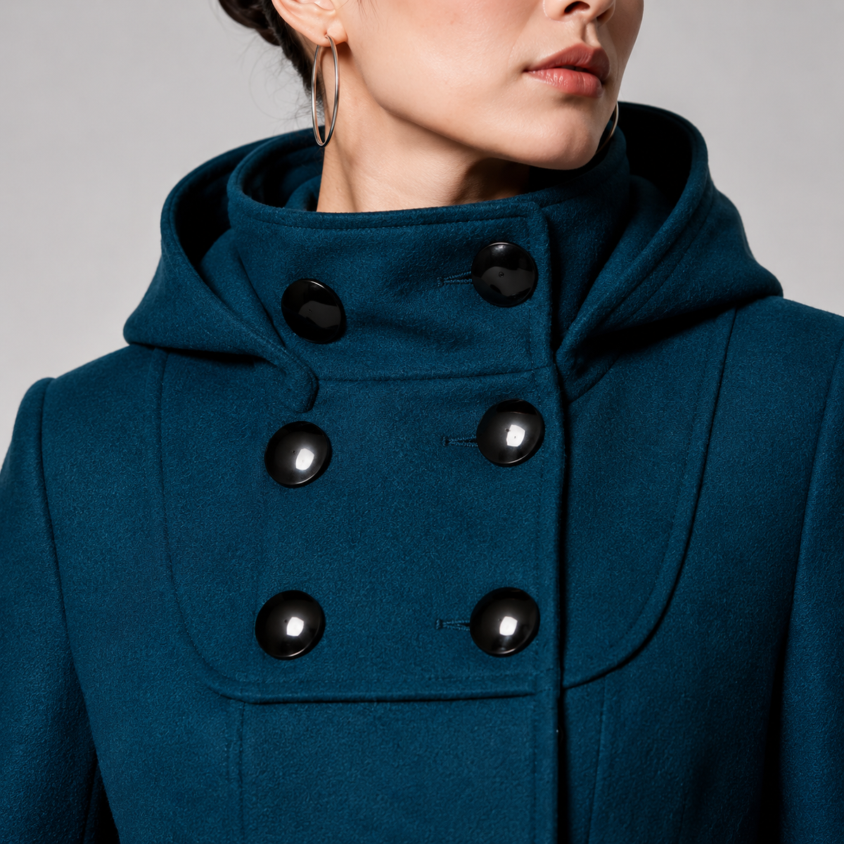 Michèle | Manteau Élégant Croisé à Capuche