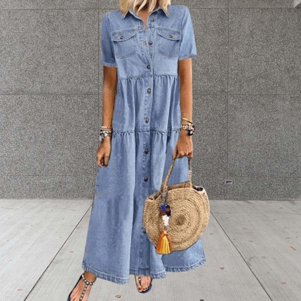 Sophie - Robe Maxi en Jean d'ĂtĂ©