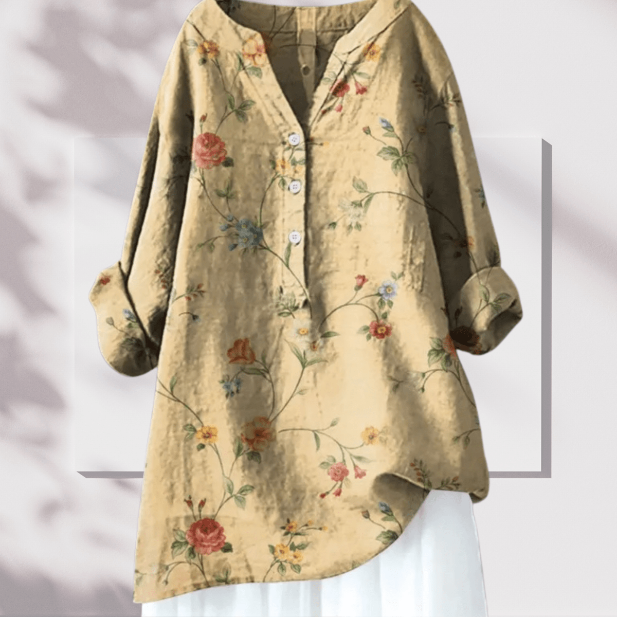 Chloé - Tunique Lin Élégante Imprimé Floral Femme