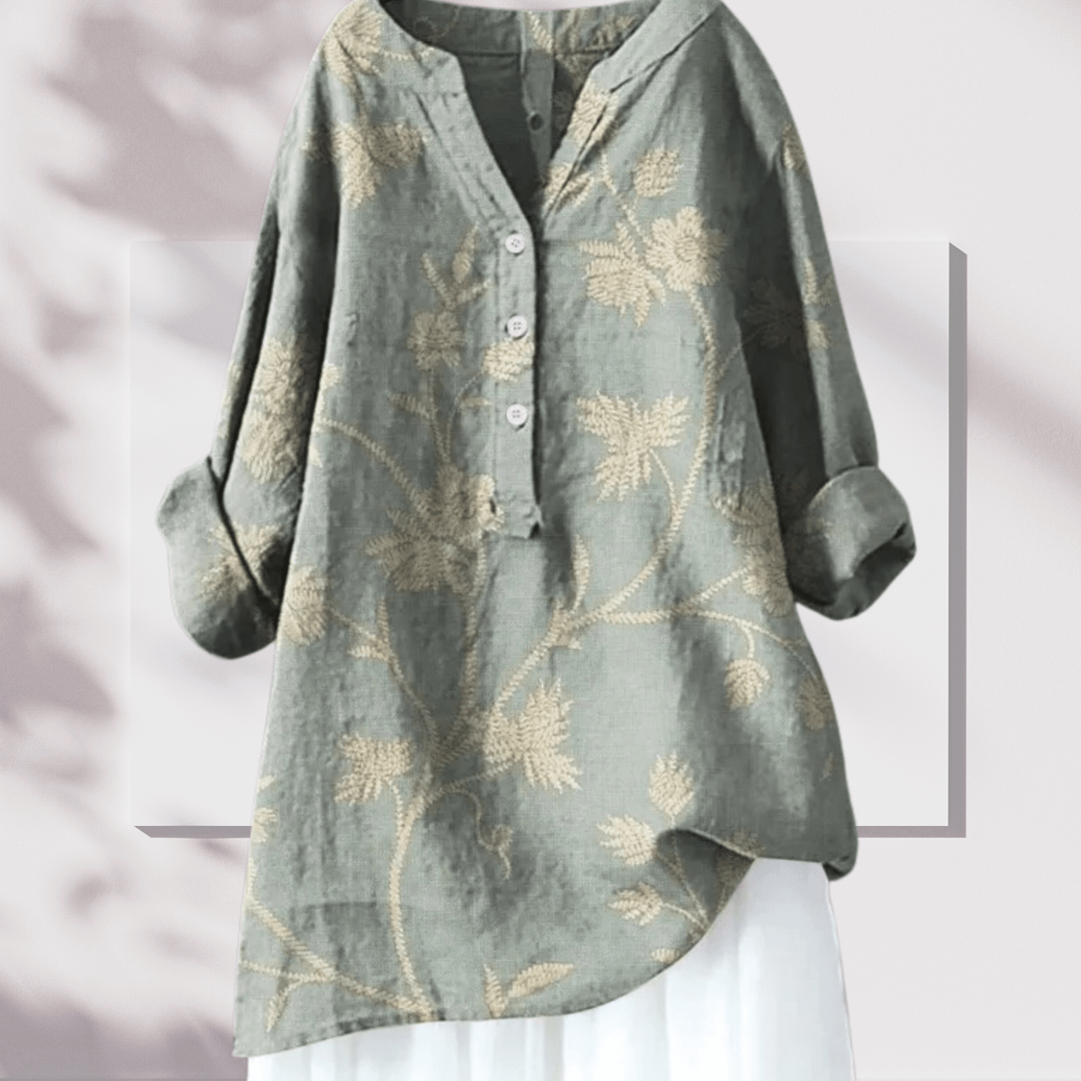 ChloĂ© - Tunique Lin ĂlĂ©gante ImprimĂ© Floral Femme