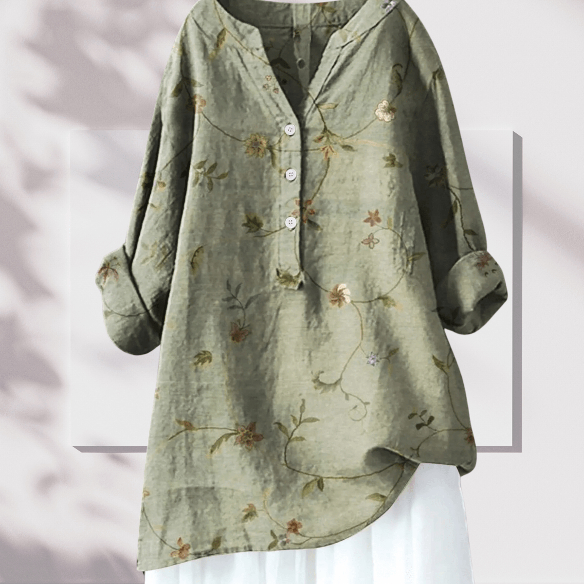 Chloé - Tunique Lin Élégante Imprimé Floral Femme