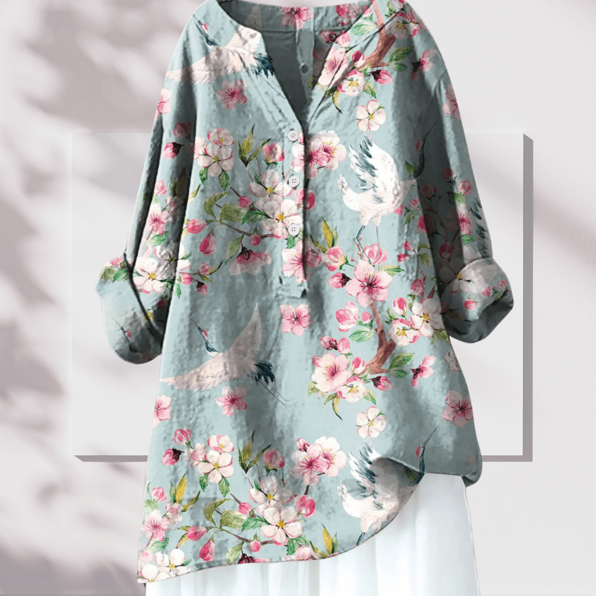 Chloé - Tunique Lin Élégante Imprimé Floral Femme