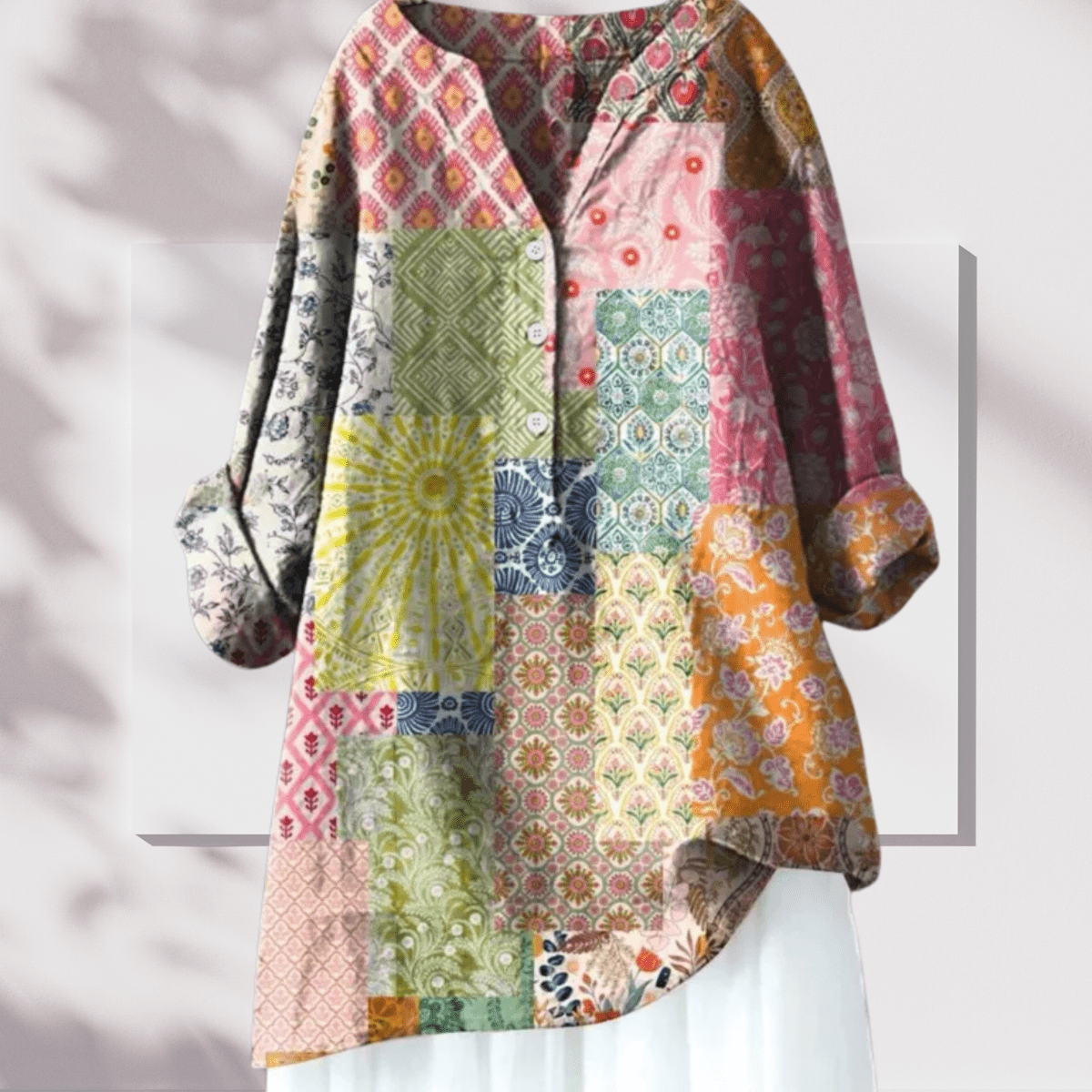 Chloé - Tunique Lin Élégante Imprimé Floral Femme