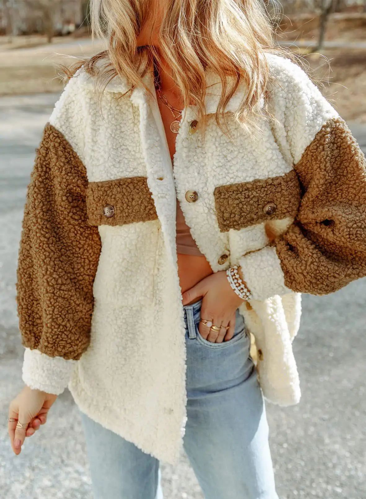 Pascale | Veste Stylée Sherpa Oversize