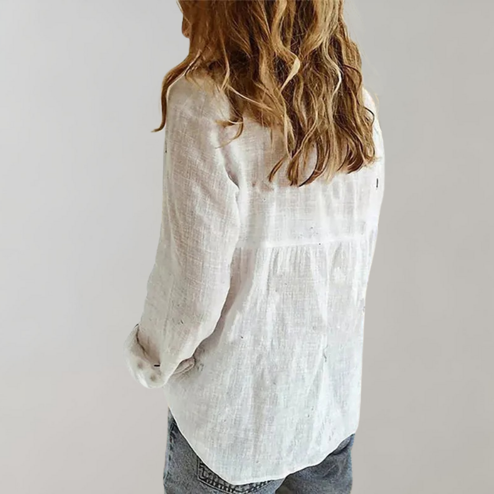 Chemise Femme En Lin Manches Longues - Jade