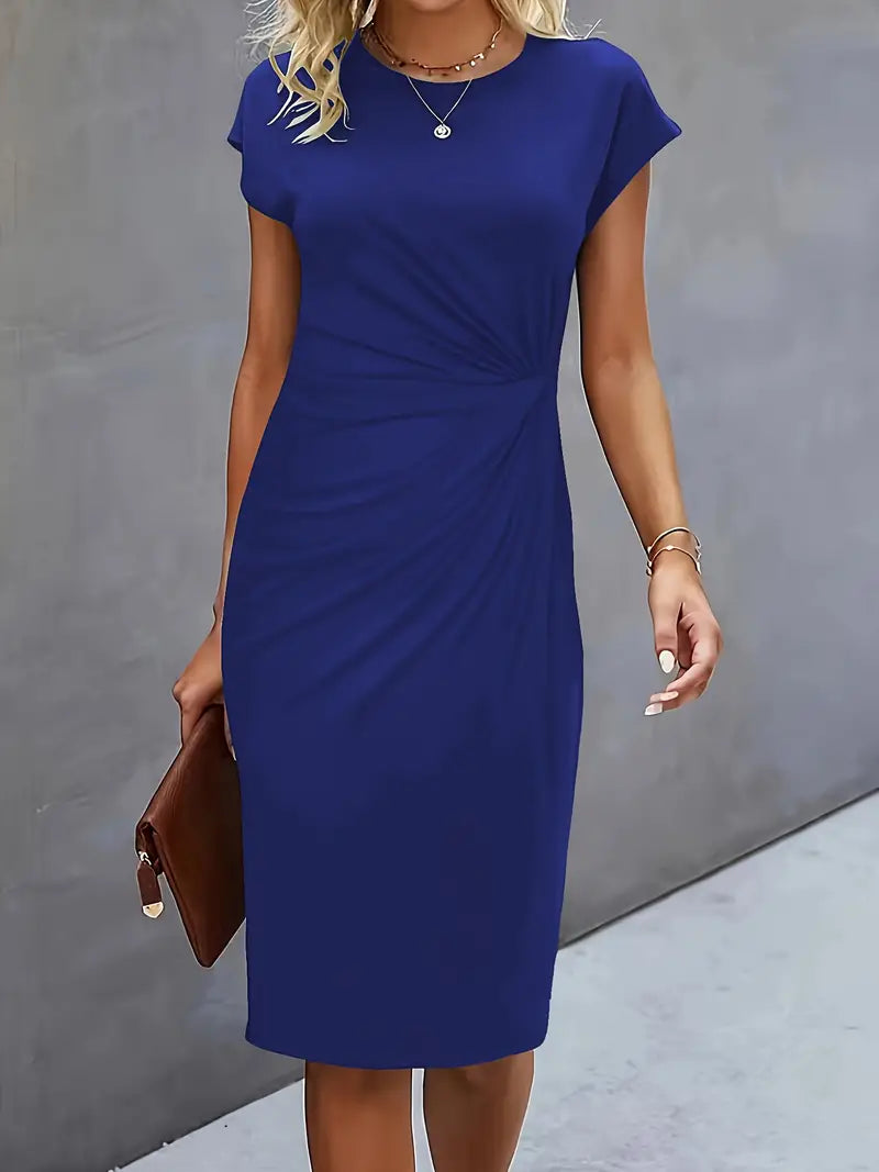 Robe Midi Femme Moulante Chic - Marine