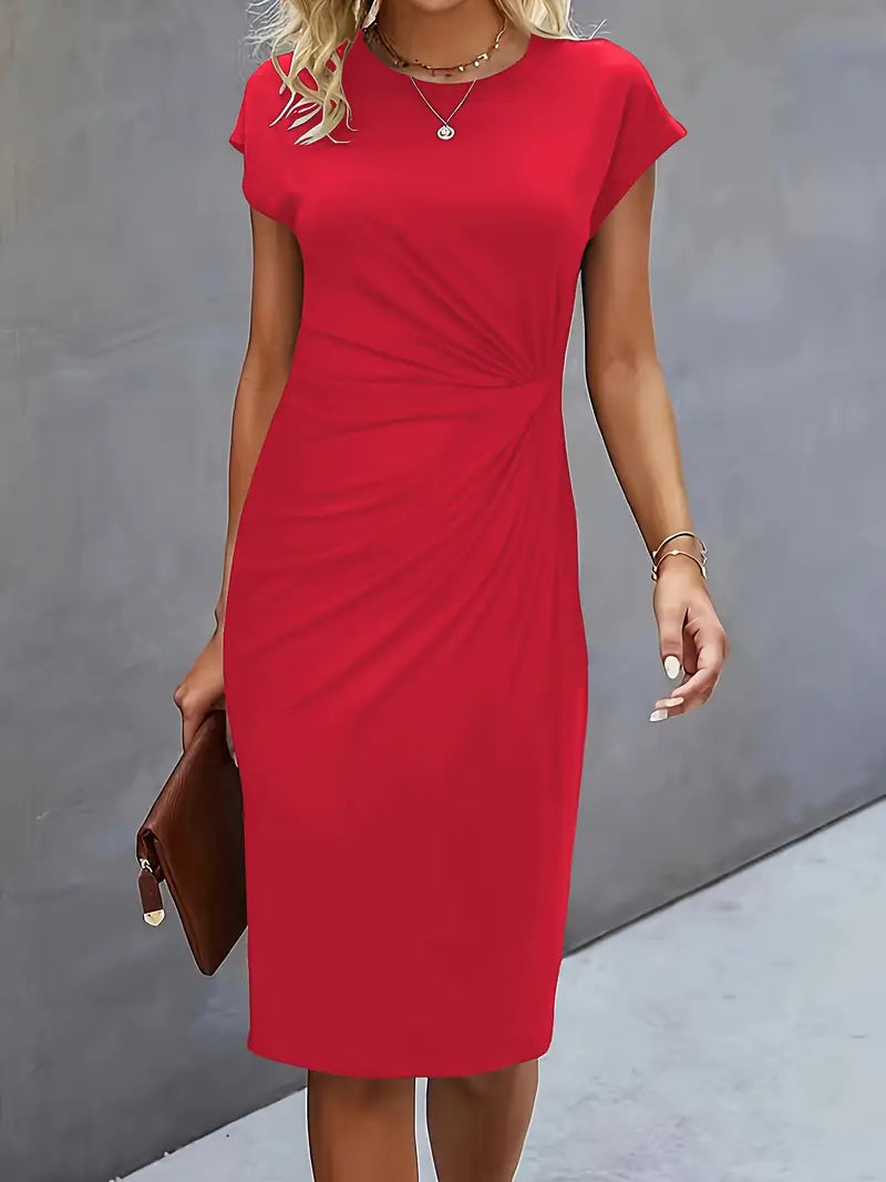 Robe Midi Femme Moulante Chic - Marine