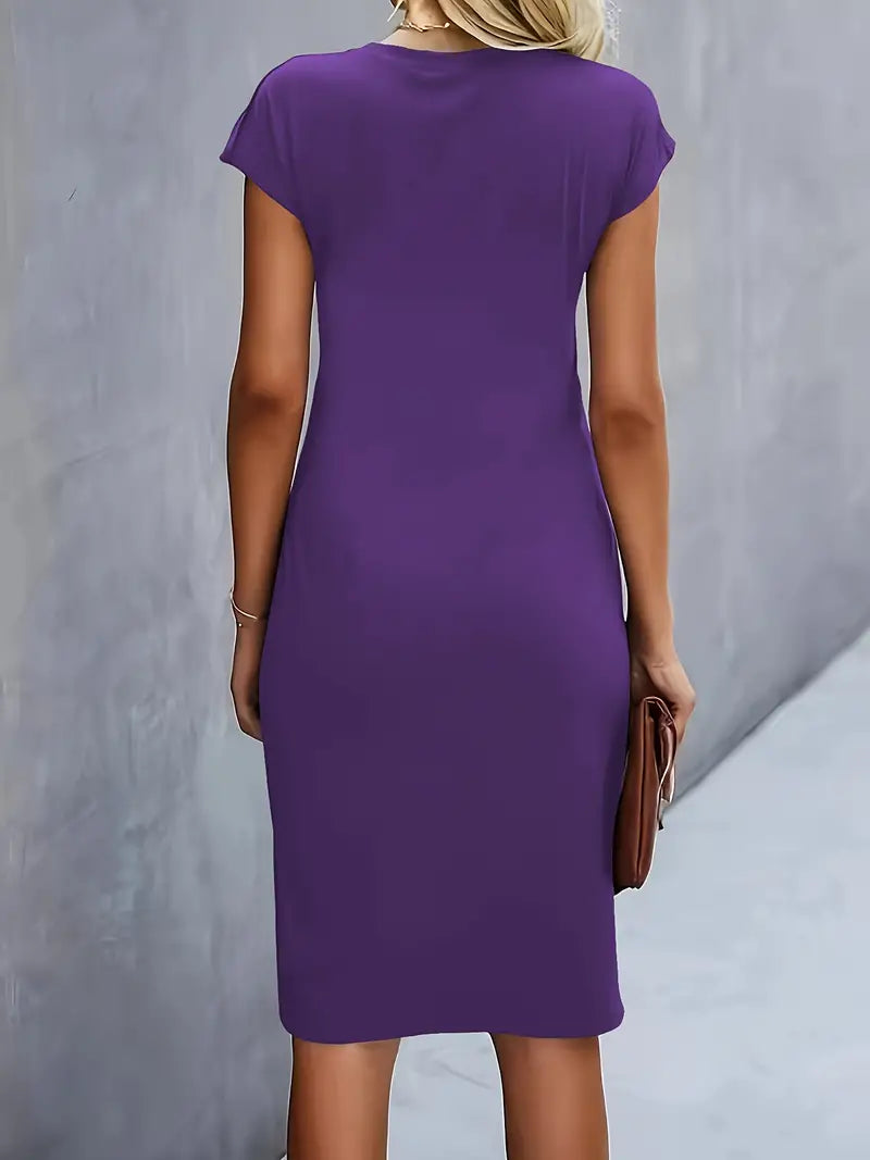 Robe Midi Femme Moulante Chic - Marine
