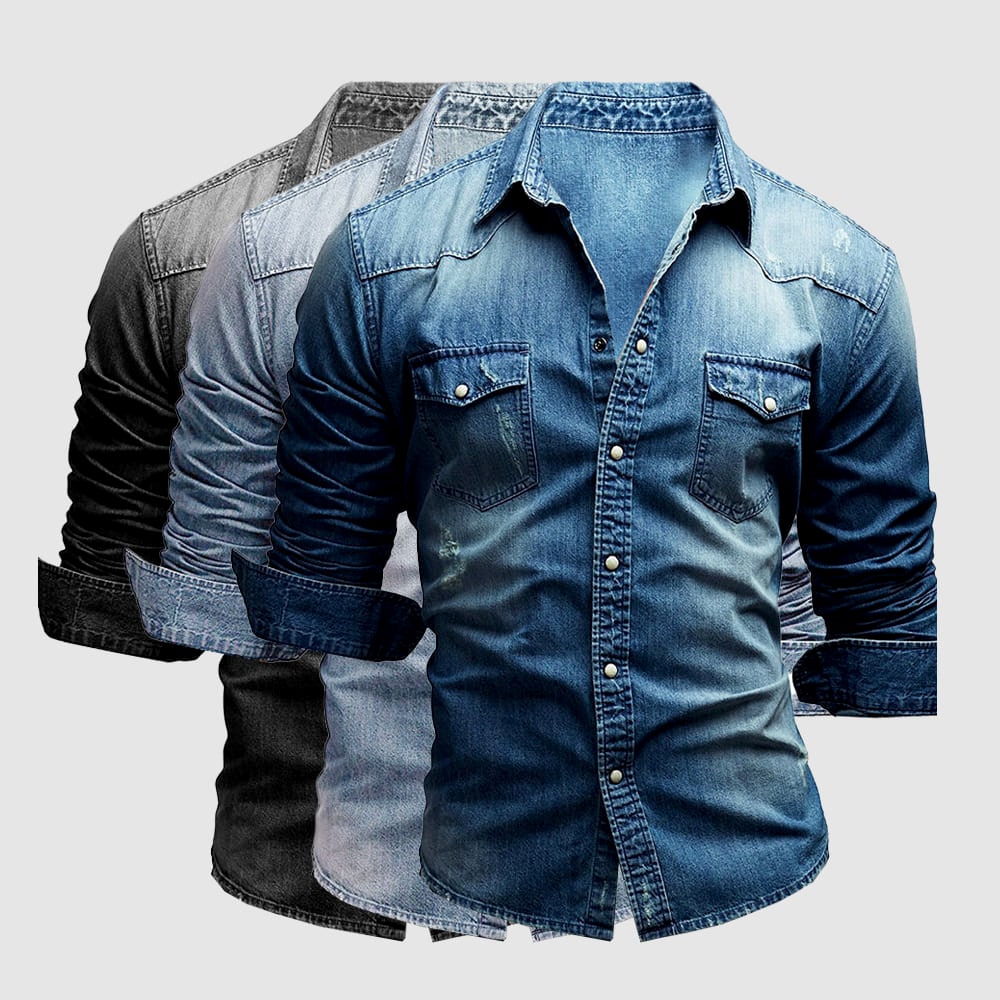 Sébastien - Chemise Jean Vintage Stylée Homme
