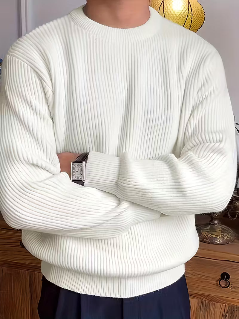 Julien - Pull Élégant Grosse Maille Col Montant