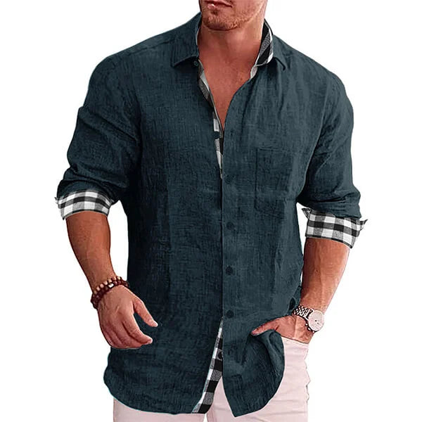 Lucas - Chemise Lin Élégante Manches Longues Homme
