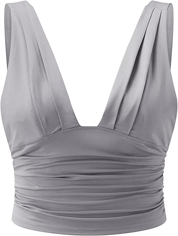 Crop Top Femme Sans Manches Col V Chic - Bianca