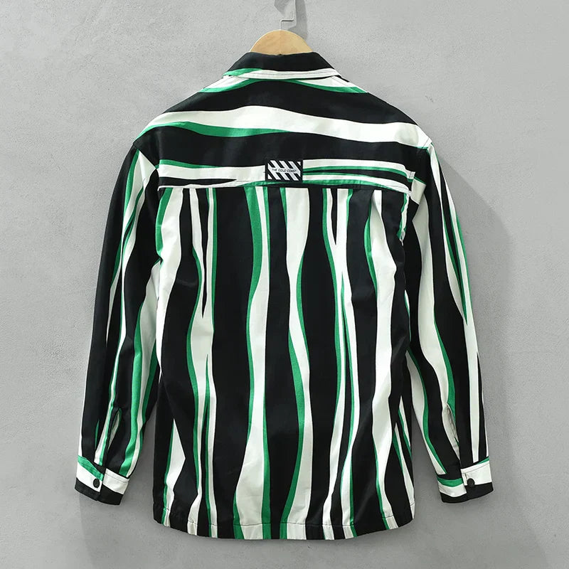 Camiel - Chemise Rayée Verte - Élégant - Hommes-2