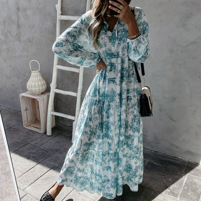 Image variant pour Zaira - Robe maxi à manches longues - Chic et confortable - Femmes-13