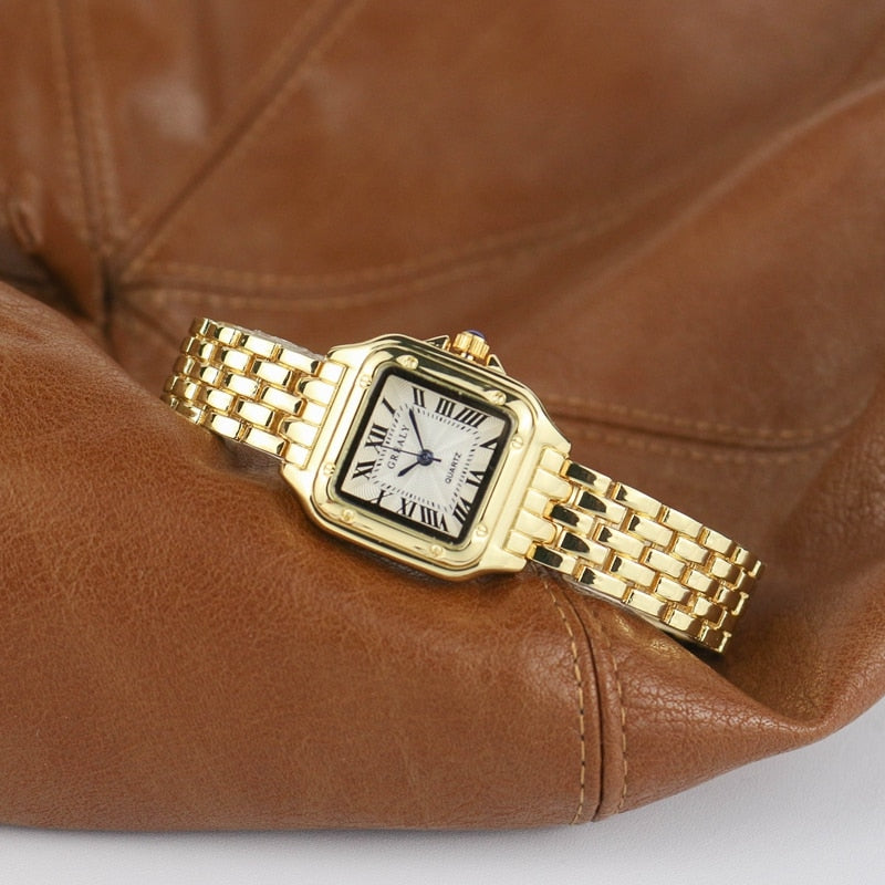 Classic Luxury - Montre De Luxe Fashion Square Quartz Bracelet Acier Argenté