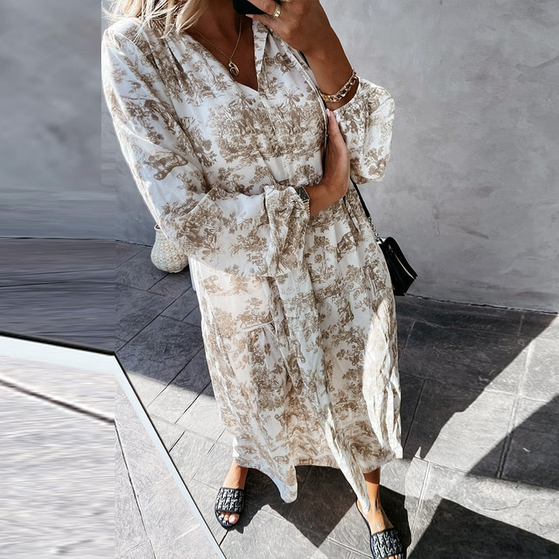 Zaira - Robe Maxi À Manches Longues - Élégante et Confortable - Femmes-5