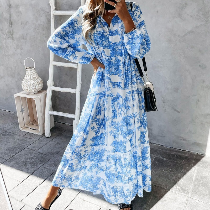 Zaira - Robe Maxi à Manches Longues - Élégante et Confortable - Femmes-1