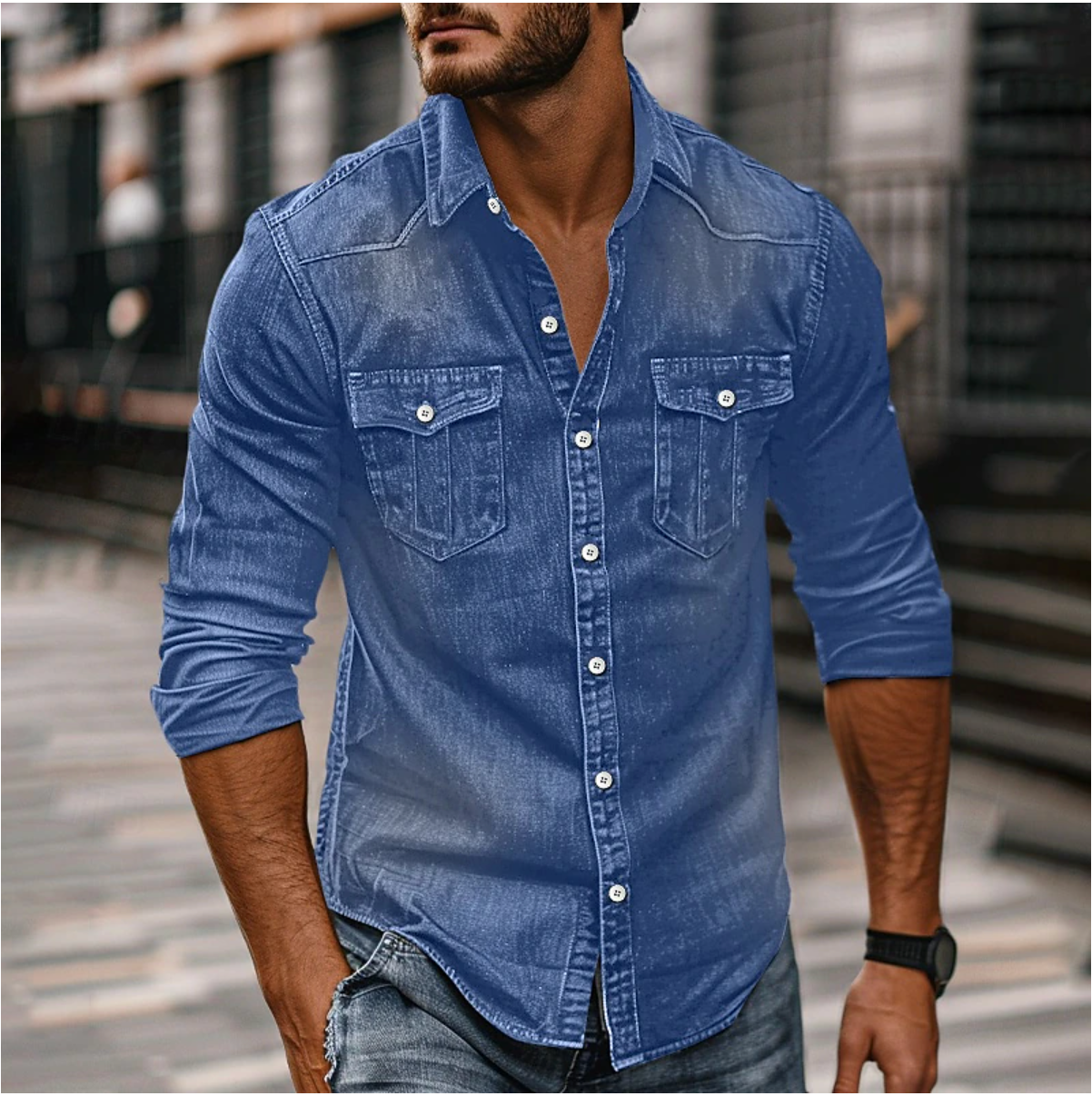 Jean - Élégant chemise d'automne