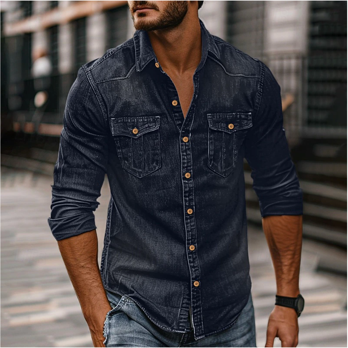 Jean - Élégant chemise d'automne