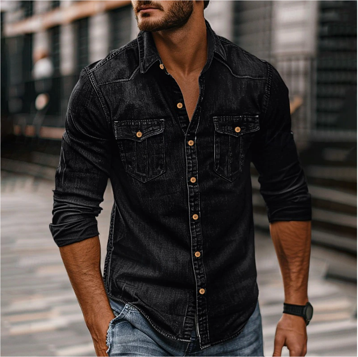 Jean - Élégant chemise d'automne