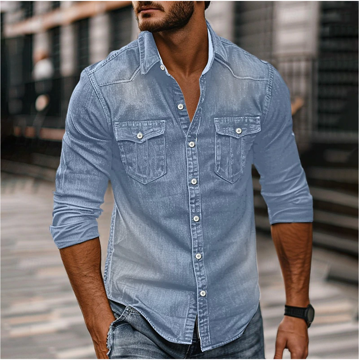 Jean - Élégant chemise d'automne