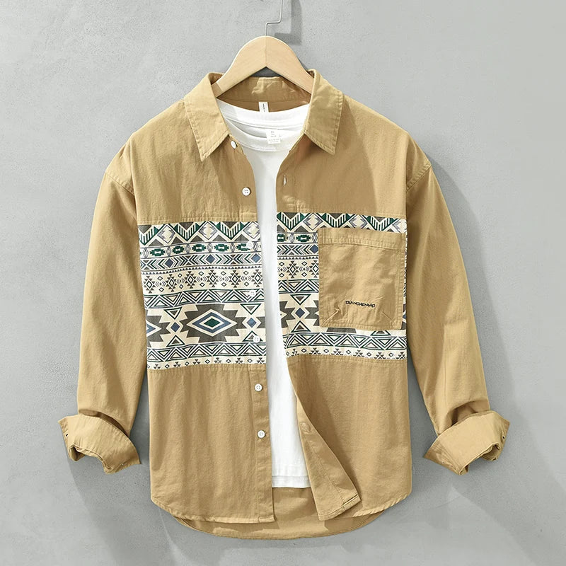Kane - Chemise à patchwork décontractée - Élégante - Hommes-1